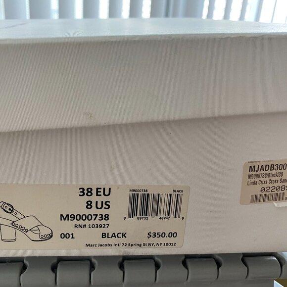 Marc Jacobs Linda Crisscross Sandal Wooden Clogs, Black Spazzolato Leather, 38 - Picture 6 of 7